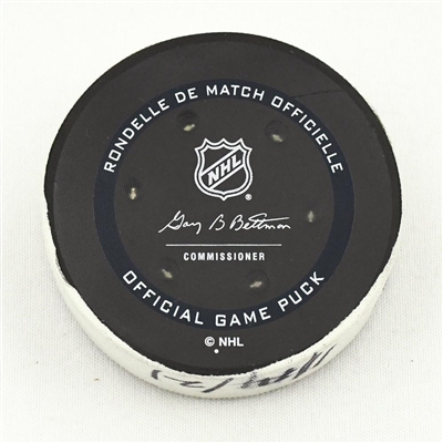 Calle Jarnkrok - Nashville Predators - Goal Puck - (Rare TRACKING PUCK) January 14, 2021 vs. Columbus Blue Jackets (NHL Logo)