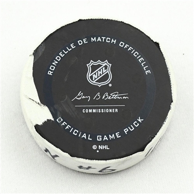 Luke Kunin - Nashville Predators - Goal Puck - (Rare TRACKING PUCK) January 16, 2021 vs. Columbus Blue Jackets (NHL LOGO)