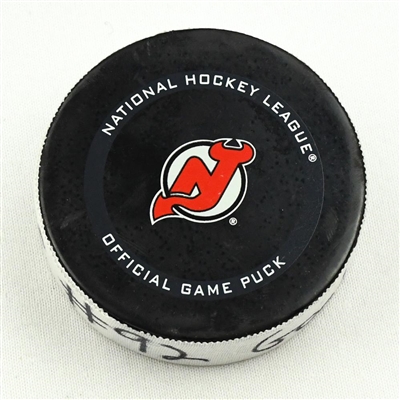 Evgeny Kuznetsov - Washington Capitals - Goal Puck - April 4, 2021 vs. New Jersey Devils (Devils Logo)