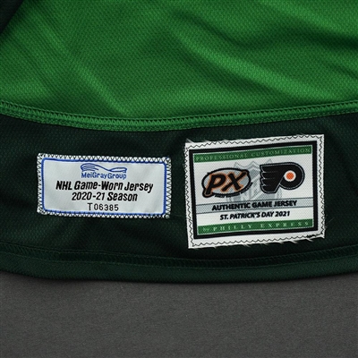 Scott Laughton - St. Patrick's Day Warm-Up Worn Autographed Jersey 
