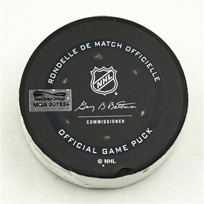 Oskar Lindblom - Philadelphia Flyers - Goal Puck - (Rare TRACKING PUCK) January 13, 2021 vs. Pittsburgh Penguins (NHL Logo)