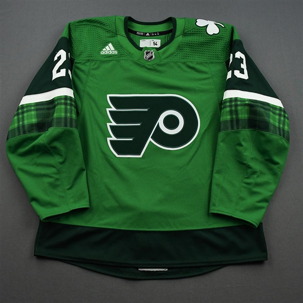 Oskar Lindblom - St. Patricks Day Warm-Up Worn Autographed Jersey 