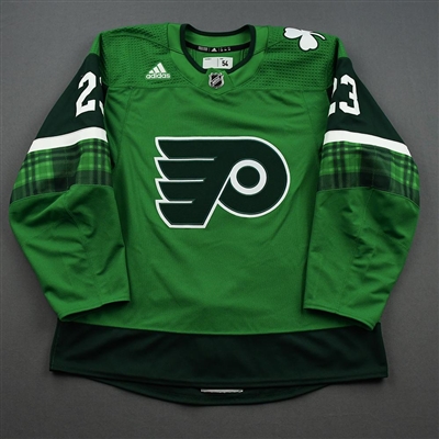 Oskar Lindblom - St. Patricks Day Warm-Up Worn Autographed Jersey 