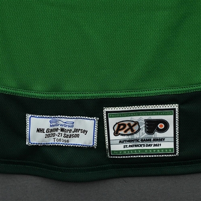 Alex Lyon - St. Patrick's Day Warm-Up Issued Autographed Jersey 