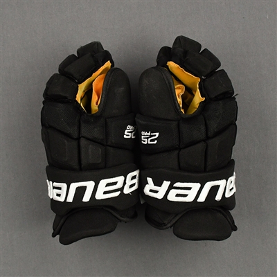 David Pastrnak - Game-Worn - Bauer Supreme 2S Gloves - 2019-20 NHL Season