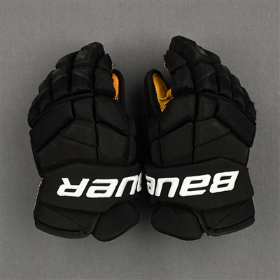 David Pastrnak - Game-Worn - Bauer Supreme 2S Gloves - 2019-20 NHL Season