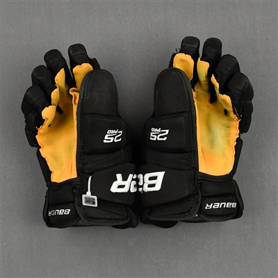 David Pastrnak - Game-Worn - Bauer Supreme 2S Gloves - 2019-20 NHL Season