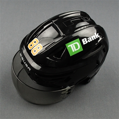 David Pastrnak - Game-Worn - Bauer Helmet - Worn March 3, 2021