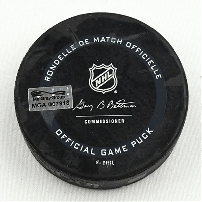 New Jersey Devils - Game Puck - April 13, 2021 vs. New York Rangers (Devils Logo) - Igor Shesterkin 1st Career Shutout
