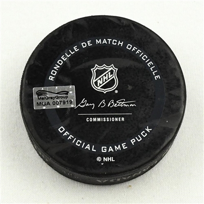 New Jersey Devils - Game Puck - April 13, 2021 vs. New York Rangers (Devils Logo) - Igor Shesterkin 1st Career Shutout