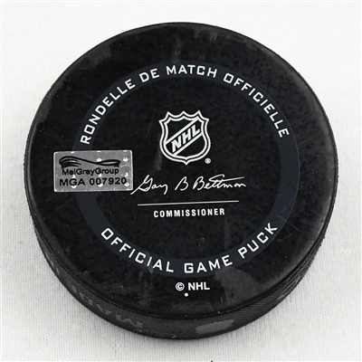 New Jersey Devils - Game Puck - April 13, 2021 vs. New York Rangers (Devils Logo) - Igor Shesterkin 1st Career Shutout