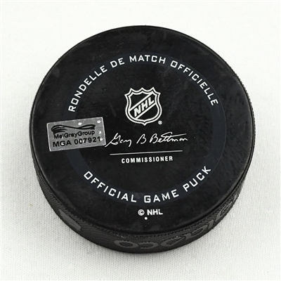 New Jersey Devils - Game Puck - April 13, 2021 vs. New York Rangers (Devils Logo) - Igor Shesterkin 1st Career Shutout