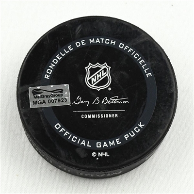 New Jersey Devils - Game Puck - April 13, 2021 vs. New York Rangers (Devils Logo) - Igor Shesterkin 1st Career Shutout