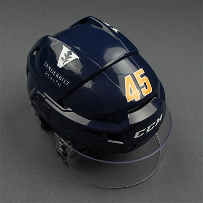 Alexandre Carrier - Game-Worn Reverse Retro Helmet - 2020-21 NHL Season