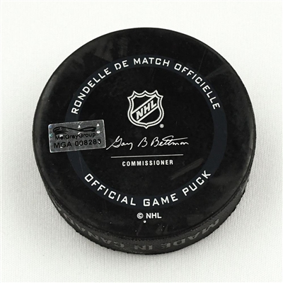 New Jersey Devils - Game Puck - May 3, 2021 vs. Boston Bruins (Devils Logo) - Tuukka Rask's 52nd NHL Career Shutout