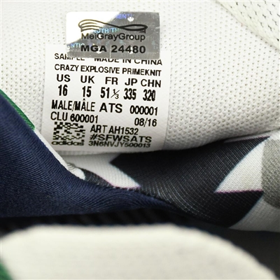 Andrew Wiggins - adidas Crazy Explosive 2016 White with Blue Bottom- Sample Tag
