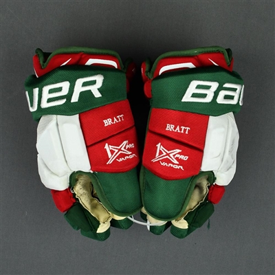 Jesper Bratt - Game-Worn Heritage Gloves - 2019-20 NHL Season