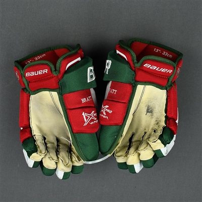 Jesper Bratt - Game-Worn Heritage Gloves - 2019-20 NHL Season