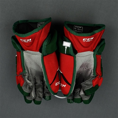 Nico Hischier - Game-Worn Heritage Gloves - 2019-20 NHL Season