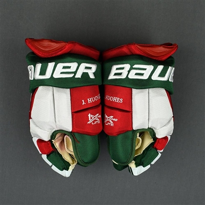 Jack Hughes - Game-Worn Heritage Gloves - 2019-20 NHL Season