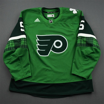Philippe Myers - St. Patricks Day Warm-Up Worn Autographed Jersey 