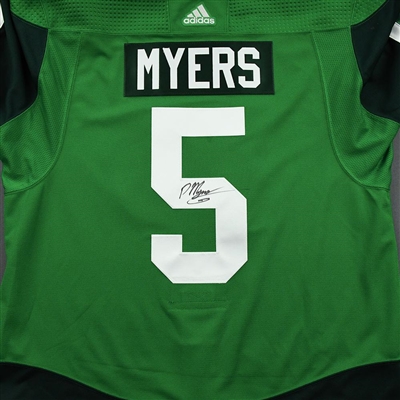 Philippe Myers - St. Patrick's Day Warm-Up Worn Autographed Jersey 