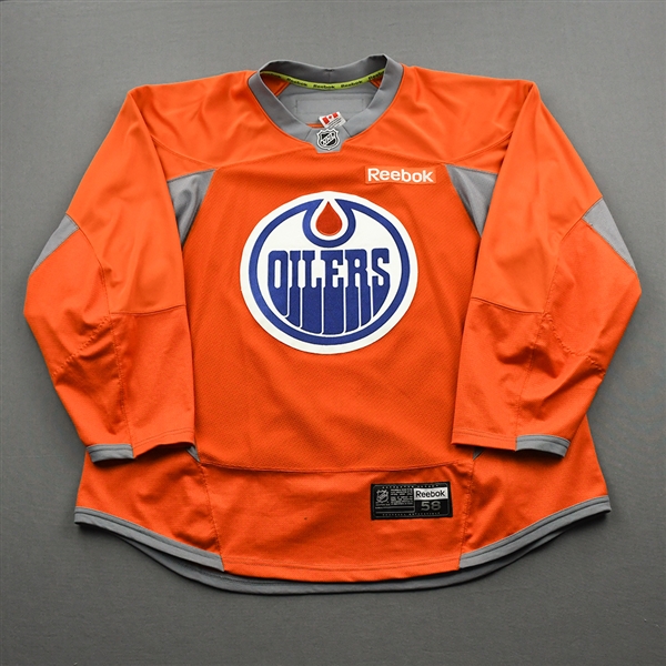 Adam Larsson - Edmonton Oilers - Practice-Worn Jersey - 2016-17 NHL Season