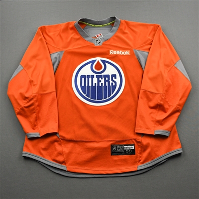 Adam Larsson - Edmonton Oilers - Practice-Worn Jersey - 2016-17 NHL Season