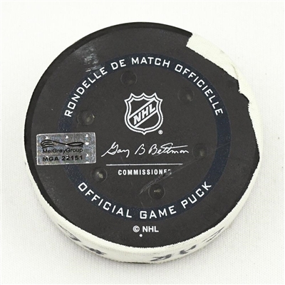 Nino Niederreiter - Carolina Hurricanes - Goal Puck - (Rare TRACKING PUCK) January 18, 2021 vs. Nashville Predators (NHL Logo)