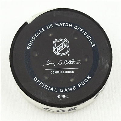 Nino Niederreiter - Carolina Hurricanes - Goal Puck - (Rare TRACKING PUCK) January 18, 2021 vs. Nashville Predators (NHL Logo)