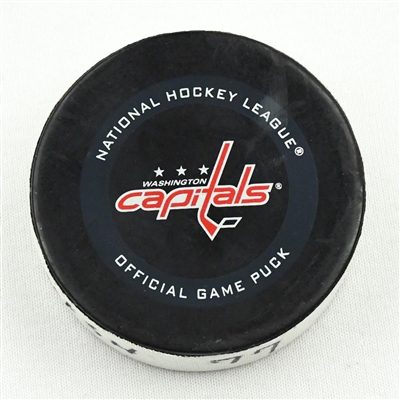 T.J. Oshie - Washington Capitals - Goal Puck - March 9, 2021 vs. New Jersey Devils (Capitals Logo)
