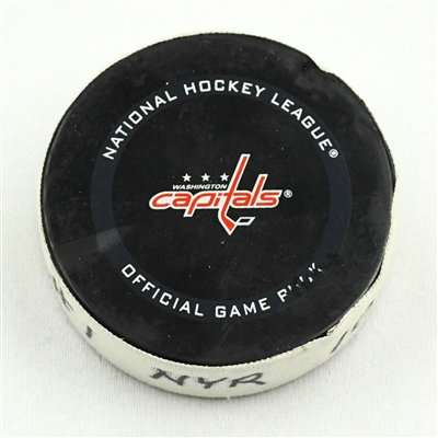 Artemi Panarin - New York Rangers - Goal Puck - March 19, 2021 vs. Washington Capitals (Capitals Logo)