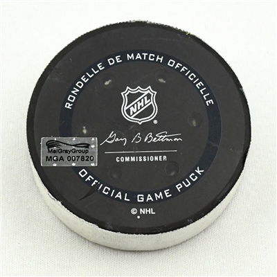 Nolan Patrick - Philadelphia Flyers- Goal Puck - (Rare TRACKING PUCK) January 13, 2021 vs. Pittsburgh Penguins (NHL Logo)
