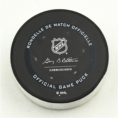 Nolan Patrick - Philadelphia Flyers- Goal Puck - (Rare TRACKING PUCK) January 13, 2021 vs. Pittsburgh Penguins (NHL Logo)