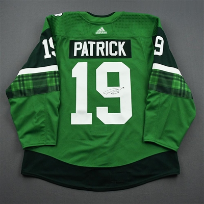 Nolan Patrick - St. Patrick's Day Warm-Up Worn Autographed Jersey 