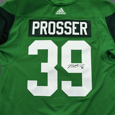 Nate Prosser - St. Patrick's Day Warm-Up Worn Autographed Jersey 