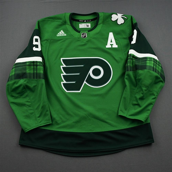 Ivan Provorov - St. Patricks Day Warm-Up Worn Autographed Jersey 