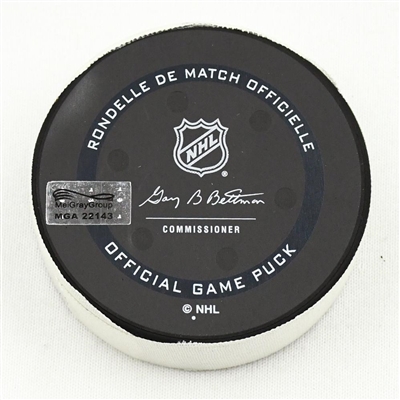Brad Richardson - Nashville Predators - Goal Puck - (Rare TRACKING PUCK) January 16, 2021 vs. Columbus Blue Jackets (NHL LOGO)