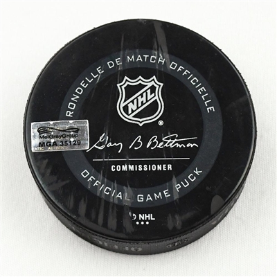 Jack Roslovic - Columbus Blue Jackets - Goal Puck - February 8, 2021 vs. Carolina Hurricanes (Blue Jackets Logo)