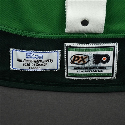 Travis Sanheim - St. Patrick's Day Warm-Up Worn Autographed Jersey 