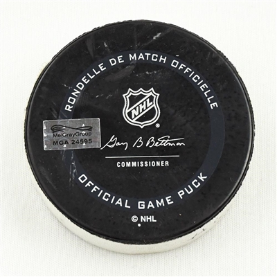 Riley Sheahan - Buffalo Sabres - Goal Puck - January 22, 2021 vs. Washington Capitals (Capitals Logo)