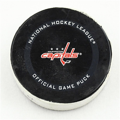 Riley Sheahan - Buffalo Sabres - Goal Puck - January 22, 2021 vs. Washington Capitals (Capitals Logo)