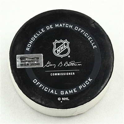 Colton Sissons - Nashville Predators - Goal Puck - March 4, 2021 vs. Florida Panthers (Predators Logo)