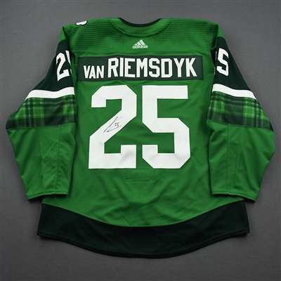 James van Riemsdyk - St. Patrick's Day Warm-Up Worn Autographed Jersey 