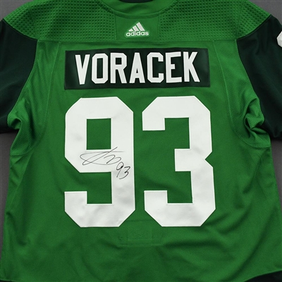 Jakub Voracek - St. Patrick's Day Warm-Up Worn Autographed Jersey 