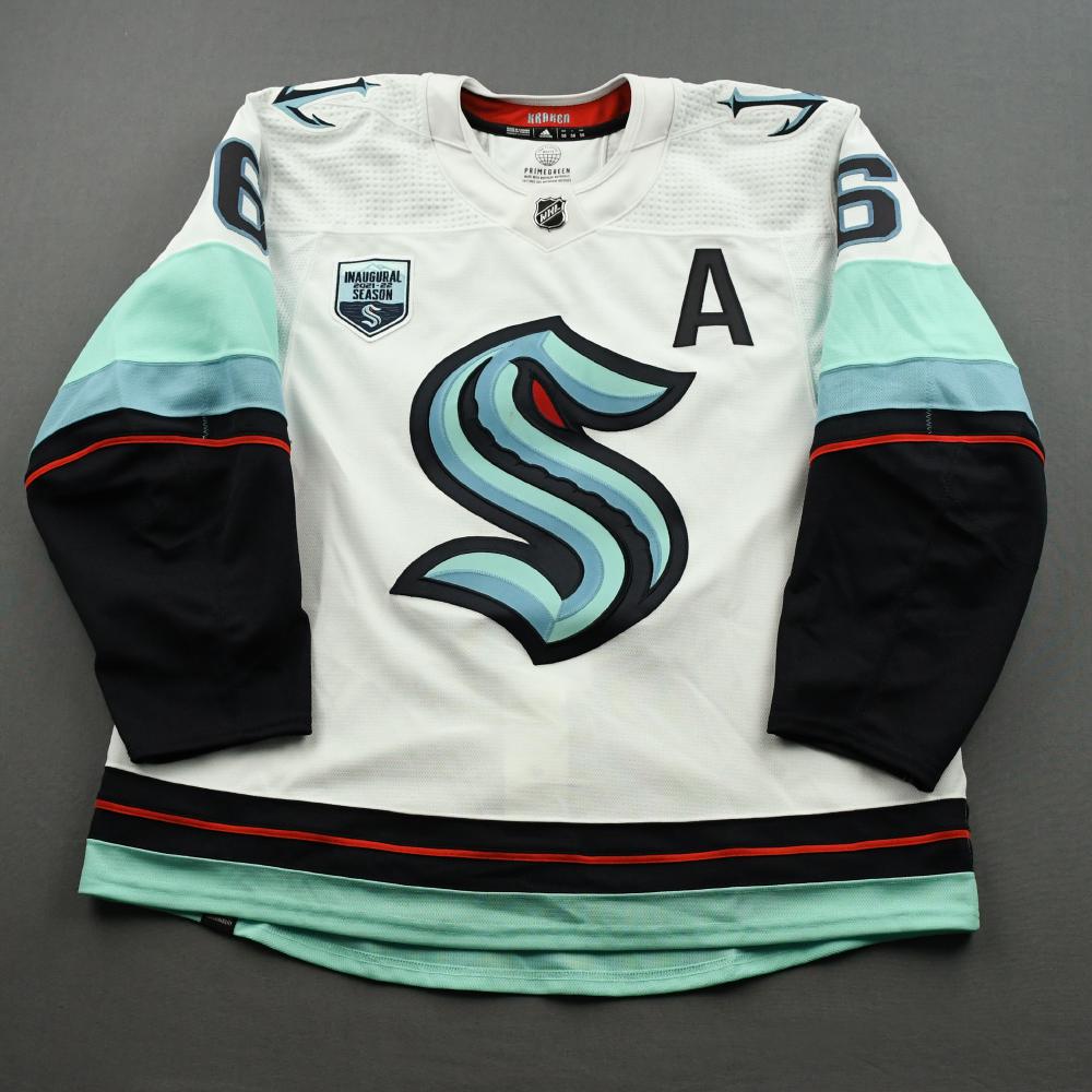 Adam Larsson White Seattle Kraken Autographed Fanatics Breakaway Jersey  with Inaugural Season Jersey Patch