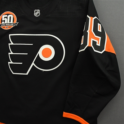 Cam Atkinson - Game-Worn Third Jersey w/ Lou Nolan 50 Years Patch - April 9, 2022