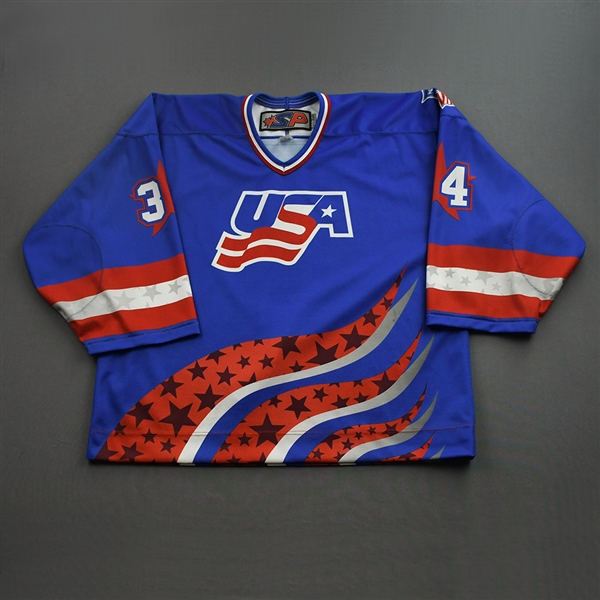 Trey Augustine - 2022 U.S. NTDP U-17 - Game-Worn Heroes Appreciation 96 Throwback Autographed Jersey