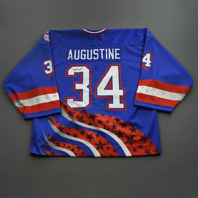 Trey Augustine - 2022 U.S. NTDP U-17 - Game-Worn Heroes Appreciation '96 Throwback Autographed Jersey