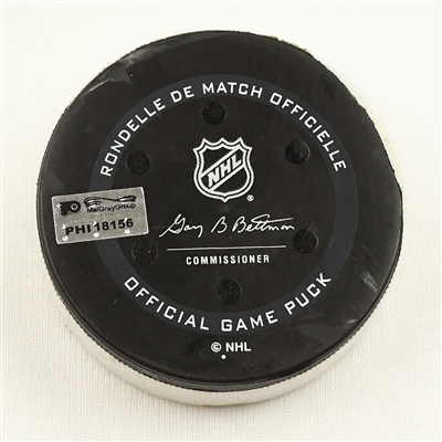 Josh Bailey - New York Islanders - Goal Puck - January 18, 2022 vs. Philadelphia Flyers (Flyers Logo)